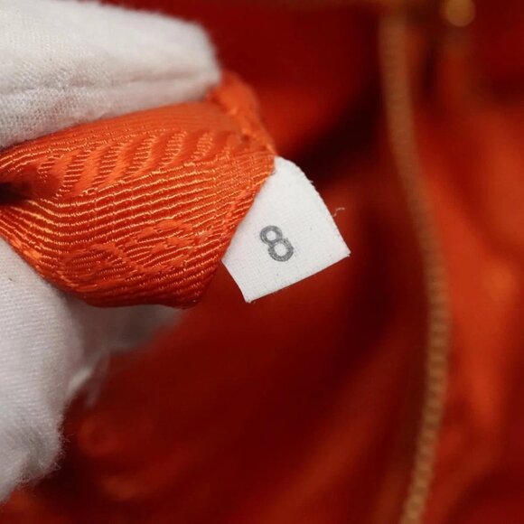 PRADA Shoulder Bag Nylon Orange Gold Auth 113766V - Picture 2 of 15